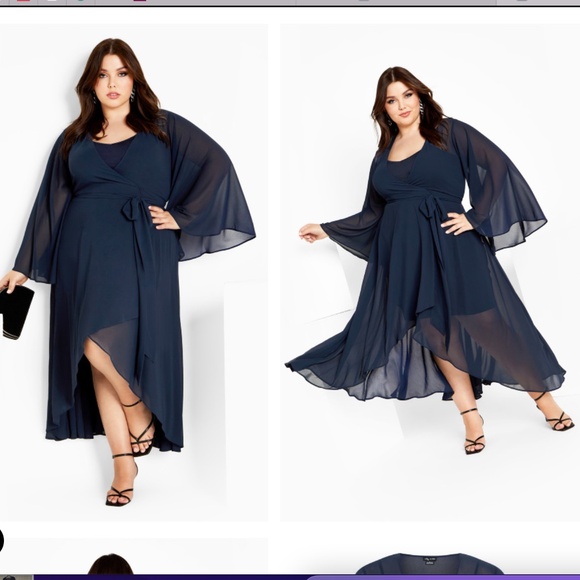 City Chic Fleetwood Maxi Dress in Navy - Picture 1 of 10